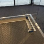 Aluminium Trim Fitting In Action - Receptionist Side