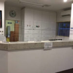 Flat Pack Sneeze Guards / Plastic Screens installed at reception