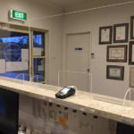 Flat Pack Sneeze Guards / Plastic Screens with EFTPOS access