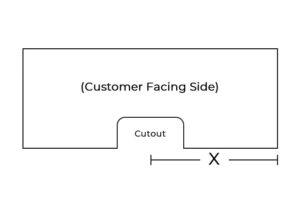 Sneeze Guard with Cutout Dimensions Diagram