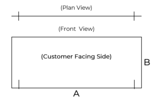 Custom Sized Sneeze Guard Screens Dimensions Diagram